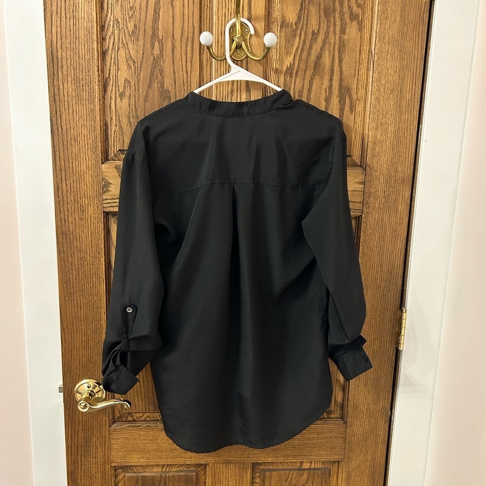 Michael Kors Black Blouse with Zipper Accents Size 8 - Picture 4 of 7